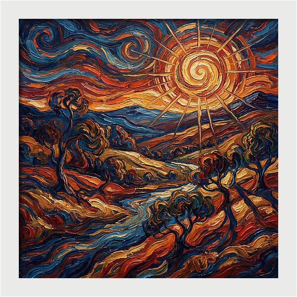 Summer Sun Over Rolling Hills