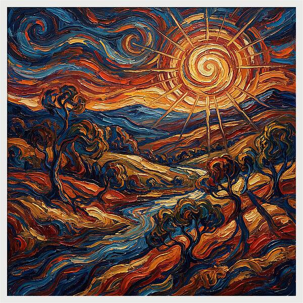 Summer Sun Over Rolling Hills