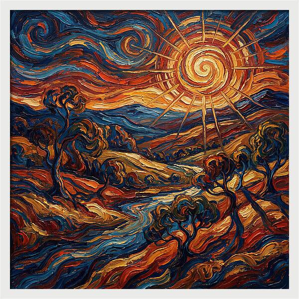 Summer Sun Over Rolling Hills