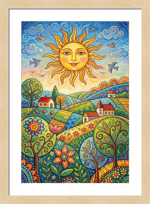 Summer Sun Over Vibrant Fields