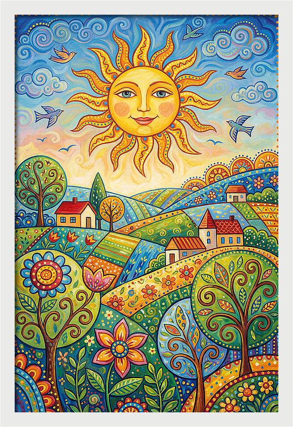 Summer Sun Over Vibrant Fields