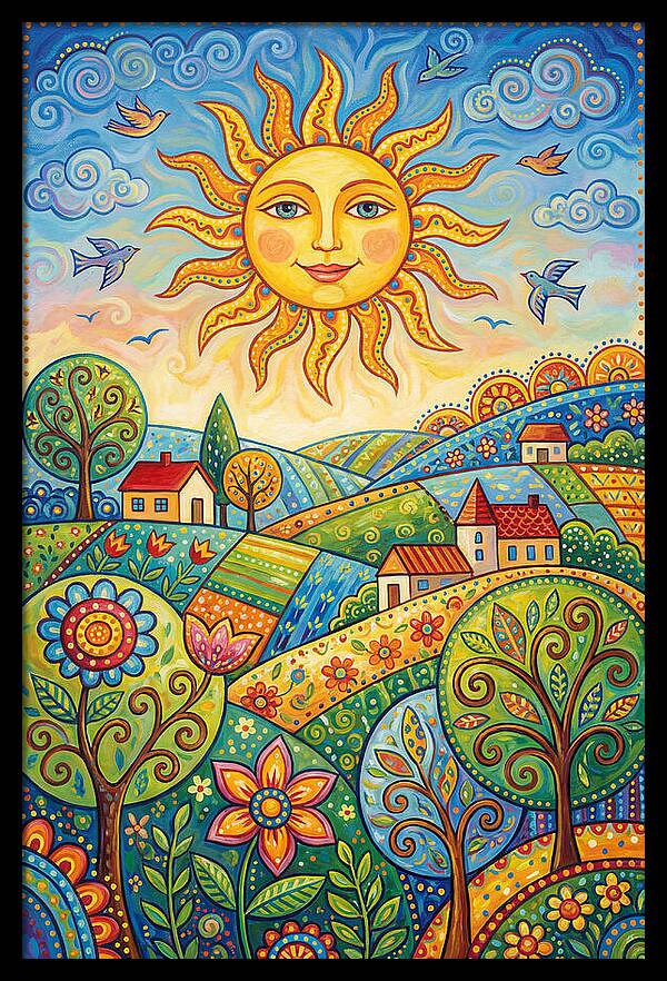 Summer Sun Over Vibrant Fields