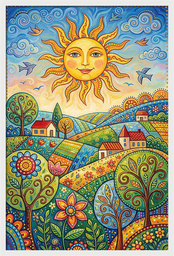 Summer Sun Over Vibrant Fields