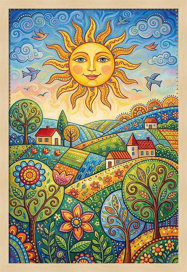 Summer Sun Over Vibrant Fields