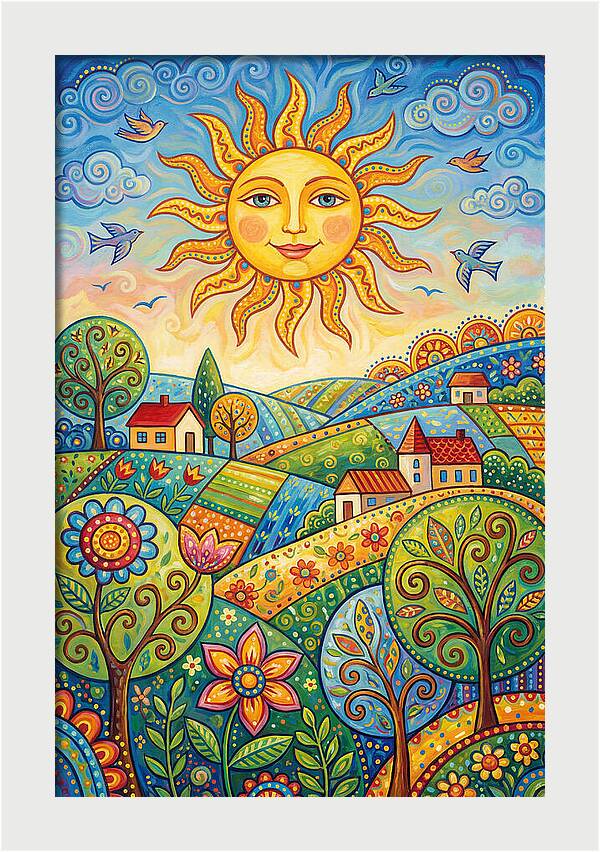 Summer Sun Over Vibrant Fields
