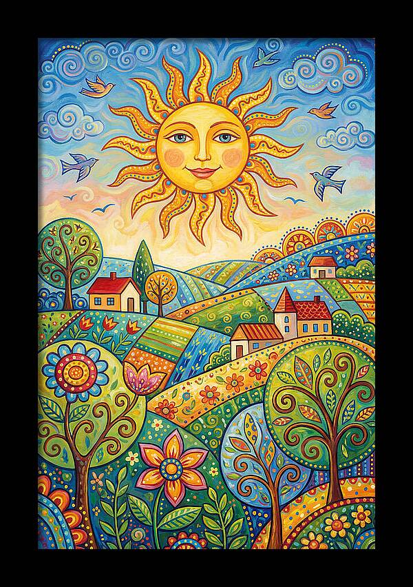 Summer Sun Over Vibrant Fields