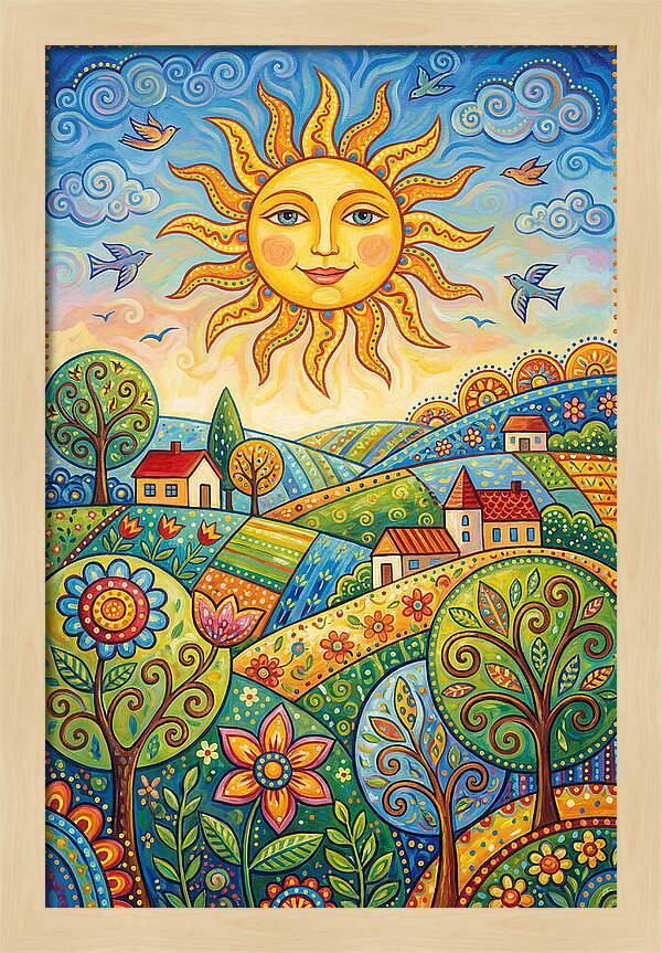 Summer Sun Over Vibrant Fields