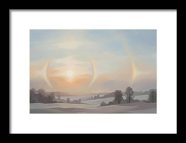 Sun Dog Halos Flanking Winter Sun