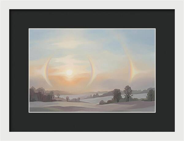 Sun Dog Halos Flanking Winter Sun