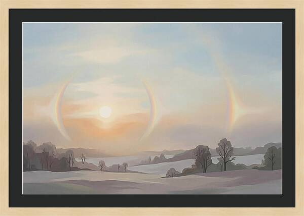 Sun Dog Halos Flanking Winter Sun