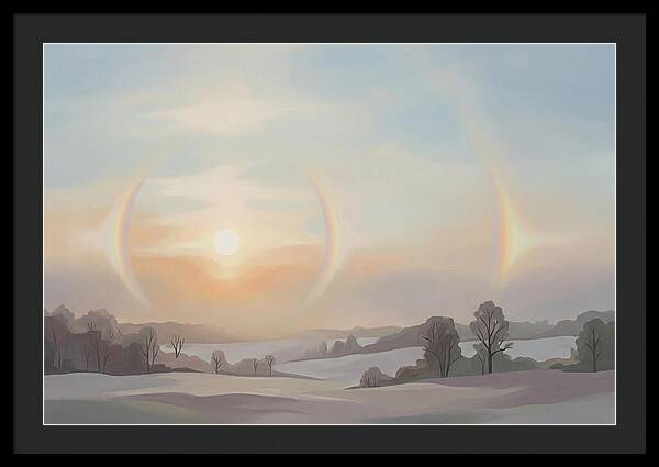 Sun Dog Halos Flanking Winter Sun