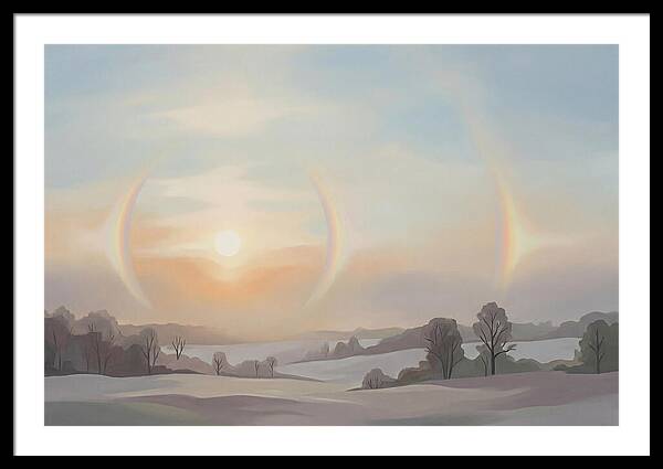 Sun Dog Halos Flanking Winter Sun