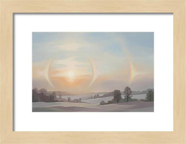 Sun Dog Halos Flanking Winter Sun