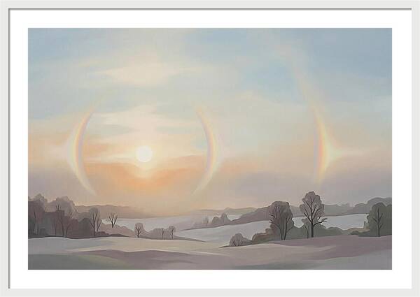 Sun Dog Halos Flanking Winter Sun