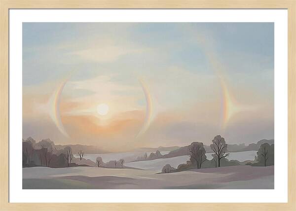 Sun Dog Halos Flanking Winter Sun