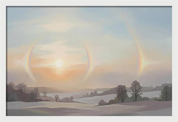 Sun Dog Halos Flanking Winter Sun