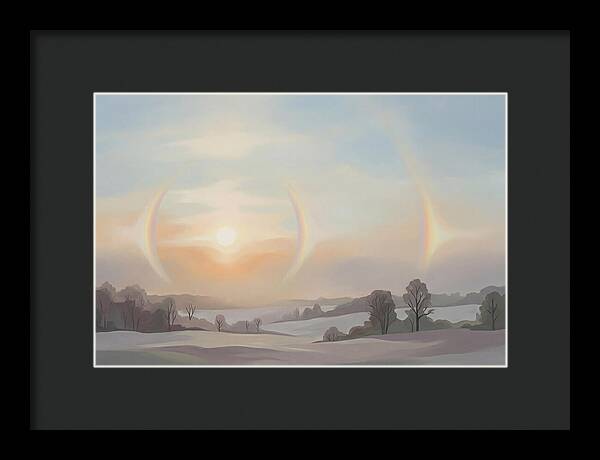 Sun Dog Halos Flanking Winter Sun