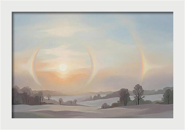 Sun Dog Halos Flanking Winter Sun
