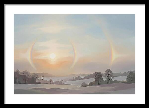 Sun Dog Halos Flanking Winter Sun