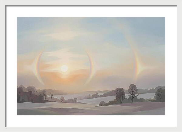 Sun Dog Halos Flanking Winter Sun