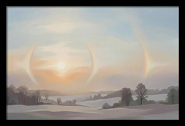 Sun Dog Halos Flanking Winter Sun