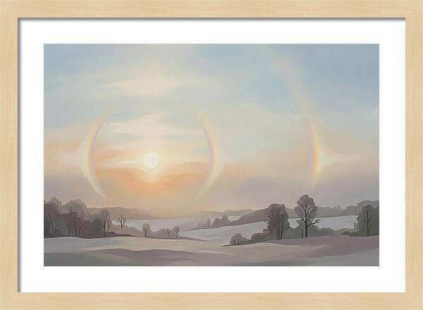 Sun Dog Halos Flanking Winter Sun