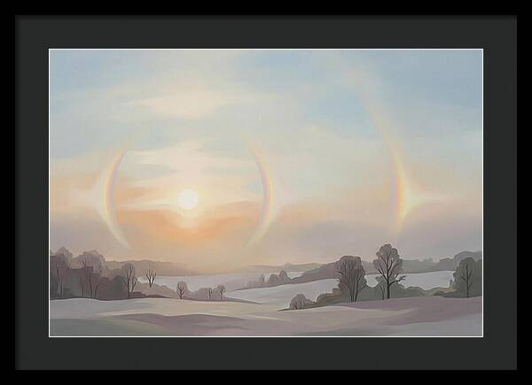 Sun Dog Halos Flanking Winter Sun