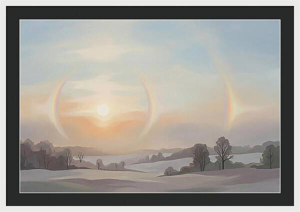 Sun Dog Halos Flanking Winter Sun