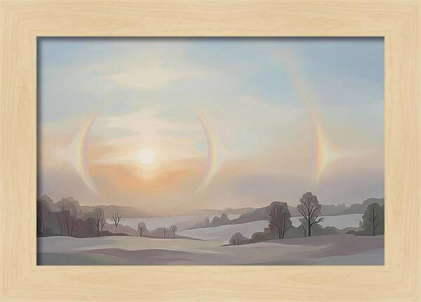Sun Dog Halos Flanking Winter Sun