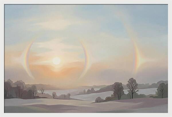 Sun Dog Halos Flanking Winter Sun