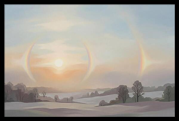 Sun Dog Halos Flanking Winter Sun