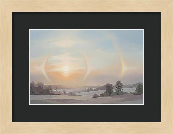 Sun Dog Halos Flanking Winter Sun