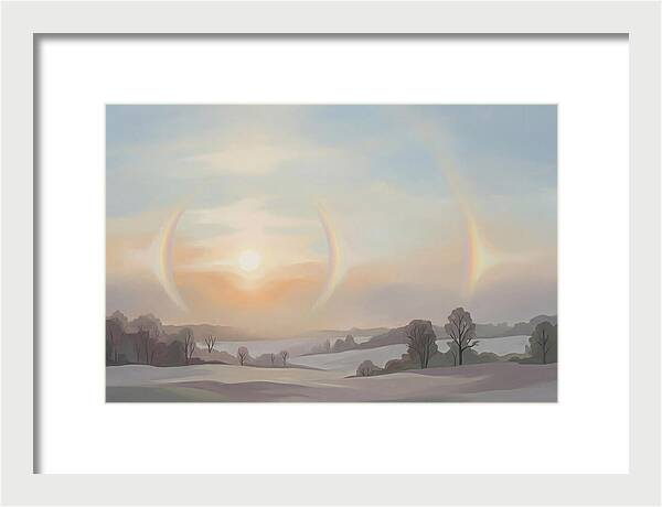 Sun Dog Halos Flanking Winter Sun