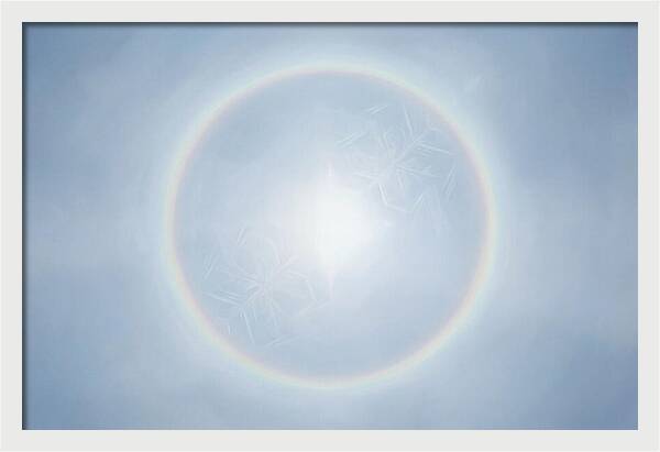 Sun Halo With Ice Crystals