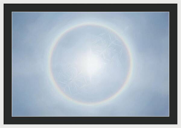 Sun Halo With Ice Crystals