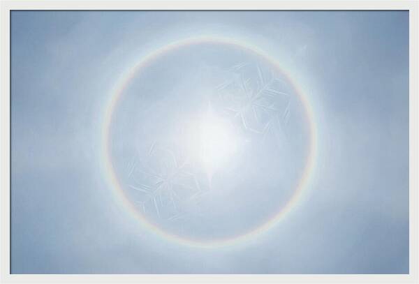 Sun Halo With Ice Crystals