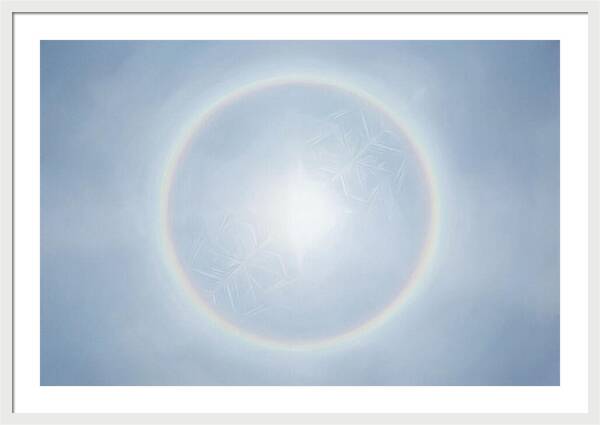 Sun Halo With Ice Crystals