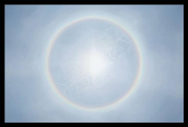 Sun Halo With Ice Crystals