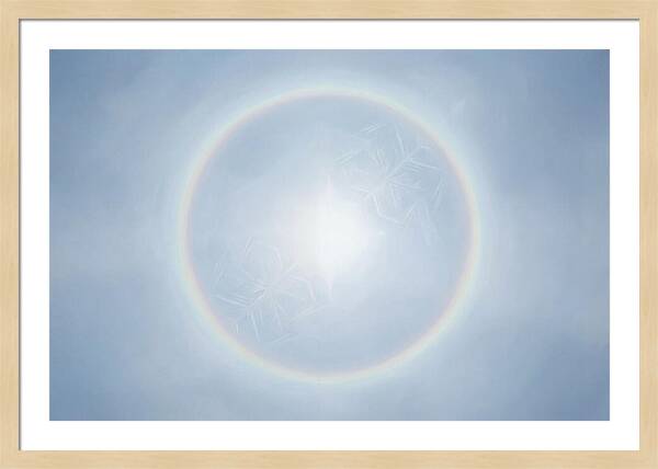 Sun Halo With Ice Crystals