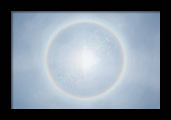 Sun Halo With Ice Crystals