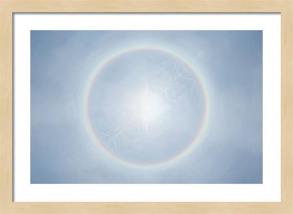 Sun Halo With Ice Crystals