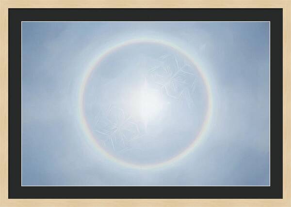 Sun Halo With Ice Crystals
