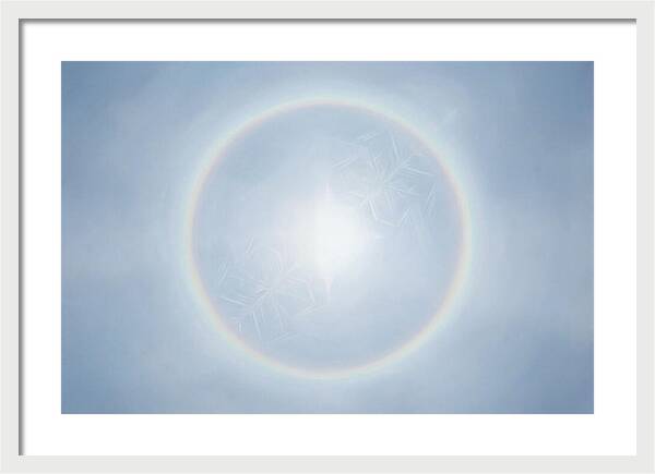Sun Halo With Ice Crystals