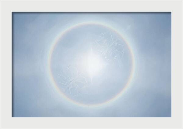 Sun Halo With Ice Crystals