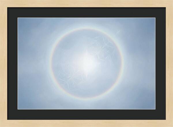 Sun Halo With Ice Crystals