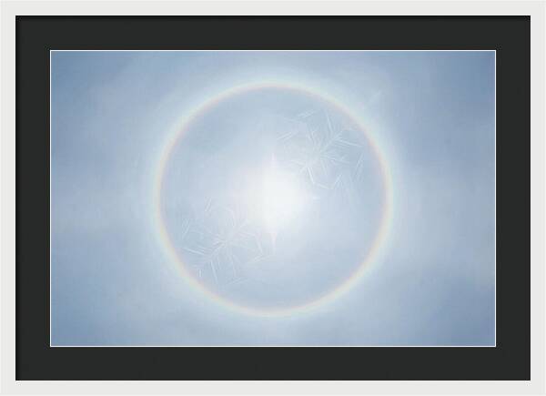 Sun Halo With Ice Crystals