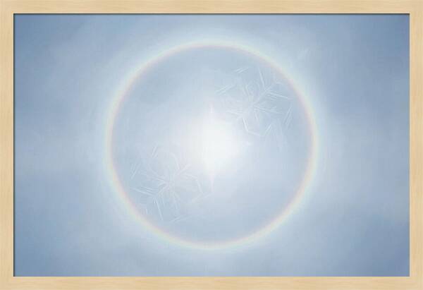 Sun Halo With Ice Crystals