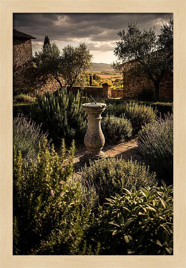 Sundial In Herb Garden