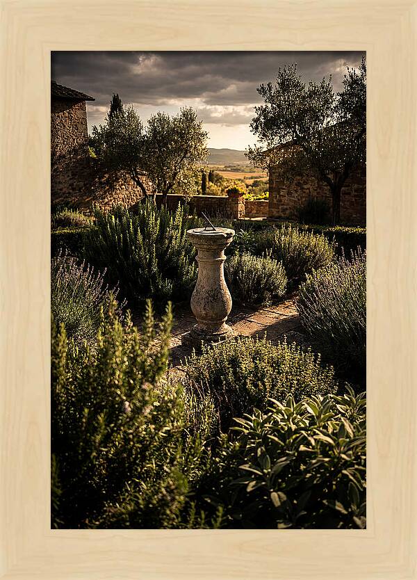 Sundial In Herb Garden