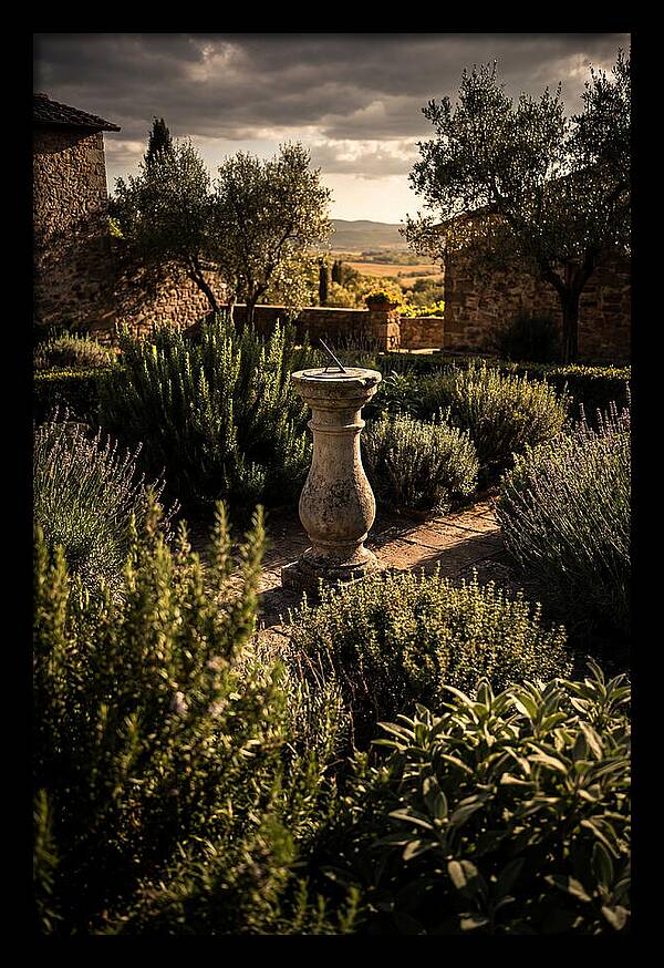 Sundial In Herb Garden
